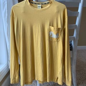 VSPink yellow long sleeve shirt.